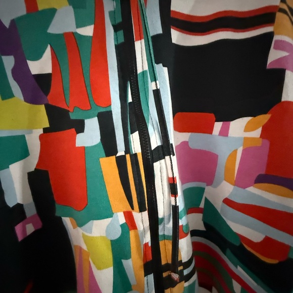 NY & Company Colorful Y2K Geometric Zip Front Sweatshirt Jacket Sz XL - Picture 3 of 6